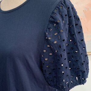 Express Navy Eyelet Sleeve Women's Tap L